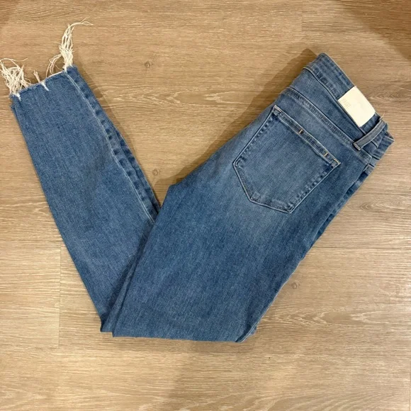 PAIGE Hoxton Ankle Skinny Jeans 28 Distressed Raw Hem - Picture 10 of 12